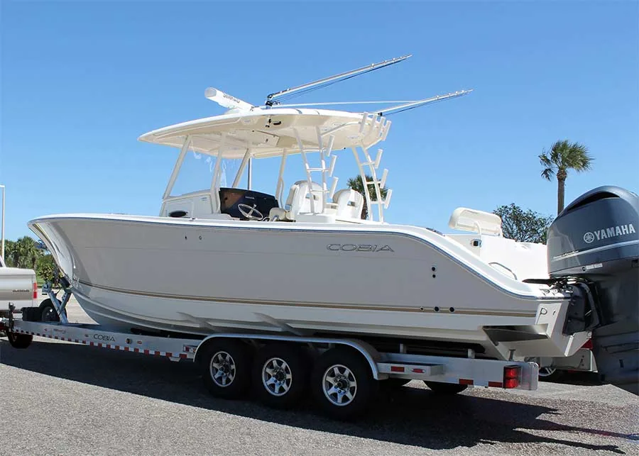 Chicago boat loaded on a trailer for recovery and towing